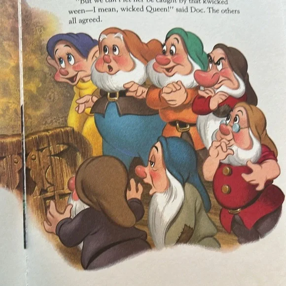 Vintage 80s Snow White and the Seven Dwarfs Walt Disney A Golden Book Hardback - Picture 10 of 12